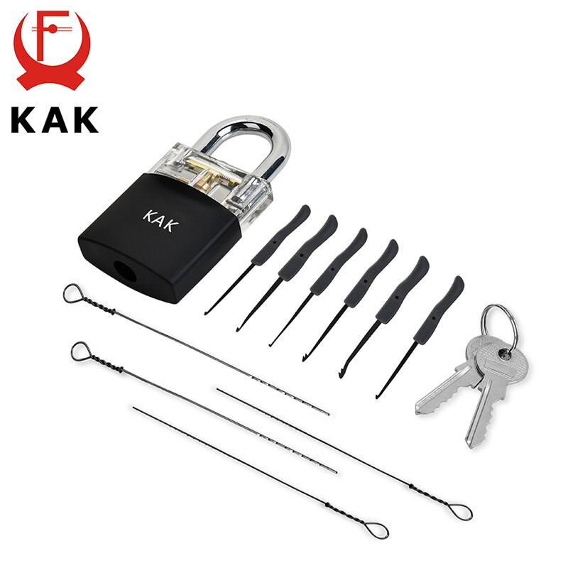 KAK Locksmith Practice Lock Tension Wrench Tool Pick Set Hook Combination Padlock Broken Key Extractor Tools Hardware With Cover: As shown in Figure 9