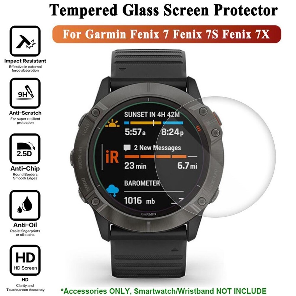 3Pcs/lot Tempered Glass Film For Garmin Fenix 7S 7 7X 6S 6 6X Pro 5S 5 Anti-Scratch Screen Protective Film For Forerunner 55 745