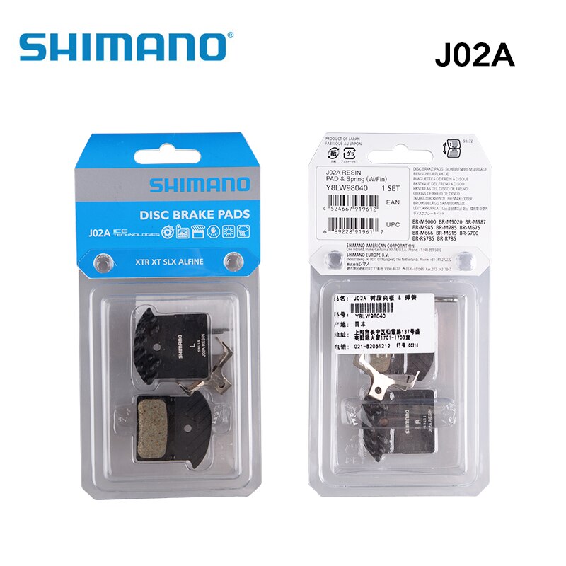 J02A RESIN Brake Pads with cooling fins fit with DEORE M615/SLX M675/M7000/XT M785/M8000 J04C Metal G01S A01S