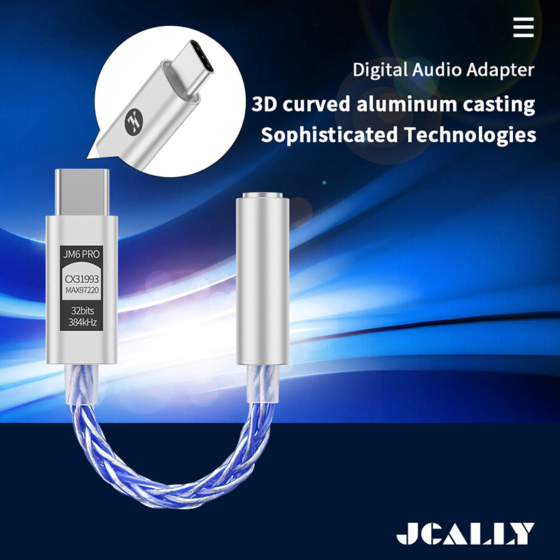 JCALLY JM6 Pro Type-C to 3.5mm CX31993 digital audio portable decoding amp Hifi DAC mobile headset USB