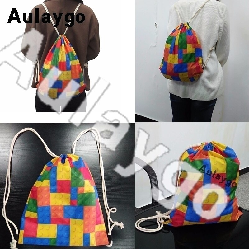 Aulaygo unicorn ryggsäck för barn reselinje unicorn färg bokstavstryck kawaii dragsko väskor axel barn skolväska