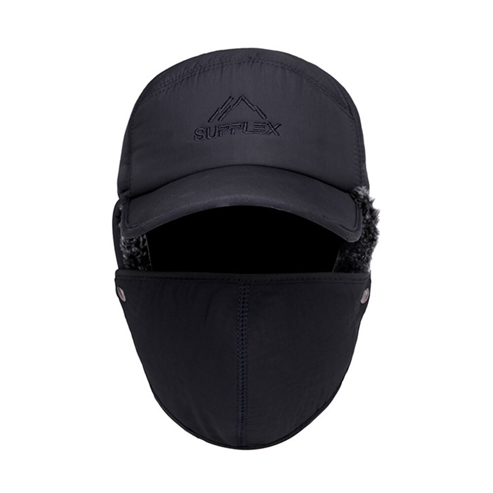 Zimowa ciepła czapka z zdejmowana maska kask dla człowieka pełna twarz odkryty wiatroszczelna czapka kobiety mężczyźni czapka z daszkiem kask rowerowy
