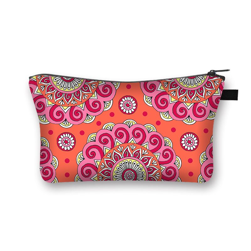 Mandala Flower Print torby kosmetyczne damskie kosmetyczka damska wielokolorowy wzór śliczne etui kosmetyczne do podróży: shzbmandala02