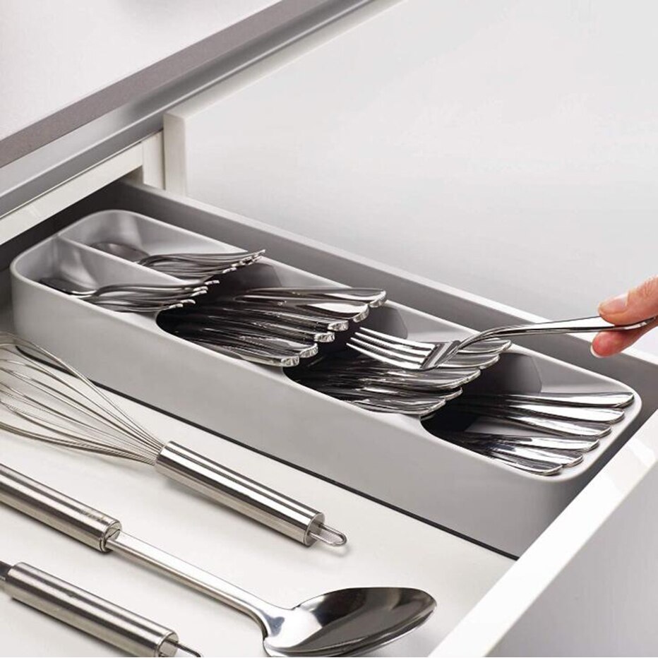 Knife Block Holder Plastic Cutlery Drawer Organizer Tray Knives Utensil Rack Universal Knife Stand Organizer Kitchen Storage