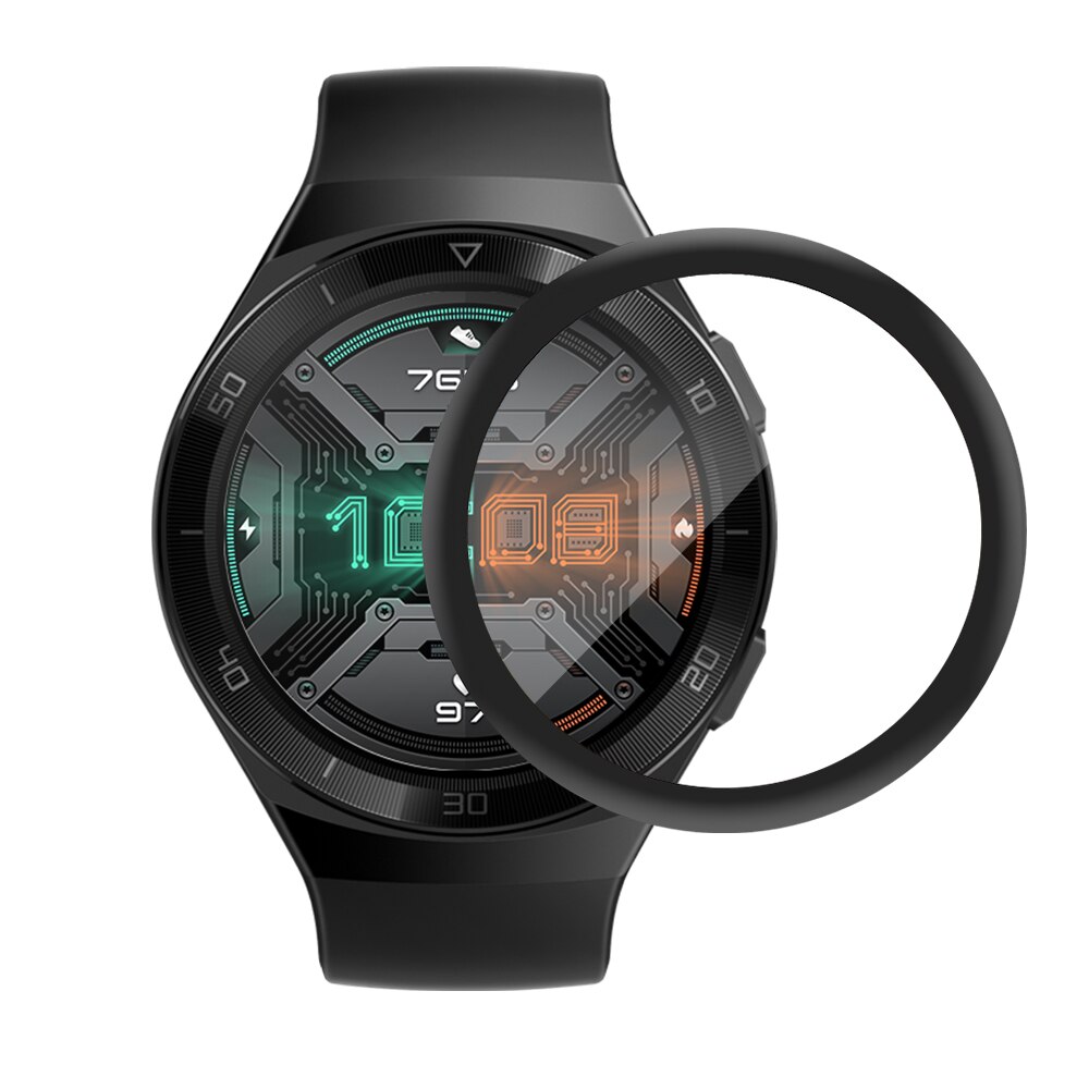 Smart ur tilbehør til huawei  gt 2e 46mm 3d buet blød film  gt2e gt2 e smartwatch beskyttelsesetui i fuldt hærdet glas: Ingen skala