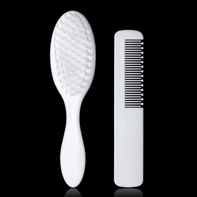 2 Pcs Baby Hair Brush Comb Set for Newborns Toddlers Infant Safety Scalp Massage F3ME