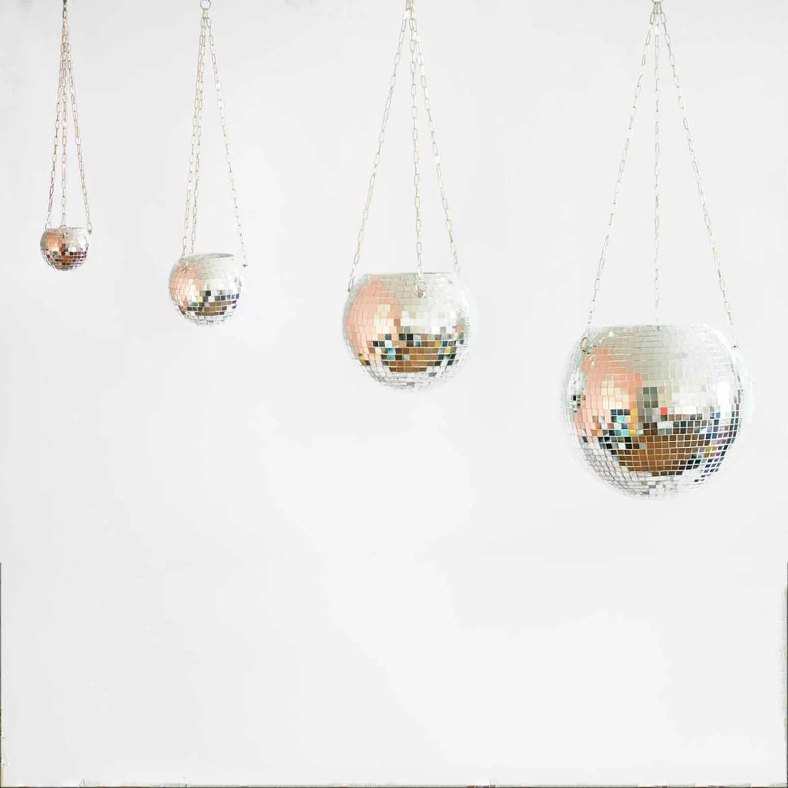 Retro Disco Ball Planter Basket Round Mirror Hanging Pot flower pot Wall Planter Pot Hangin Vase Desktop Decoration Balcony Vase