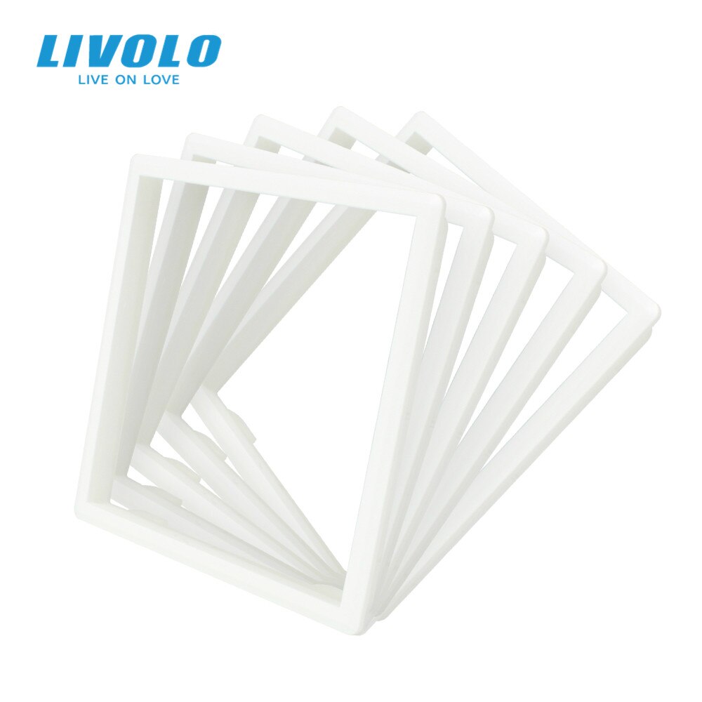 Livolo Eu Standaard Stopcontact Accessoire, Decoratieve Frame Voor Socket, Een Pack/5 Stuks, wit/Zwarte Kleur: white