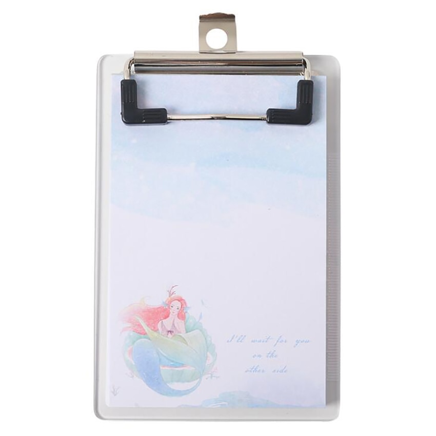 Acrylic Mini Board Clip Memo Pad Transparent Clipboard Student Hard Plastic Writing Board Stationery Folder Notepad 12.7x8.5cm