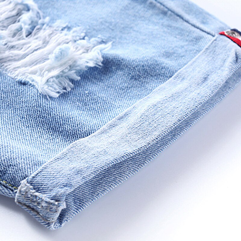 DIIMUU-pantalones cortos elásticos para niños, vaqueros con letras, Verano