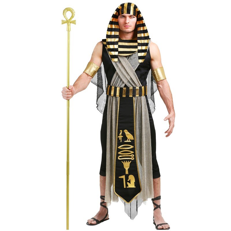 Adult Ancient Egypt Egyptian Pharaoh King Empress Cleopatra Queen Costume Halloween Party Medieval Couples Cosplay Dress: Man / L
