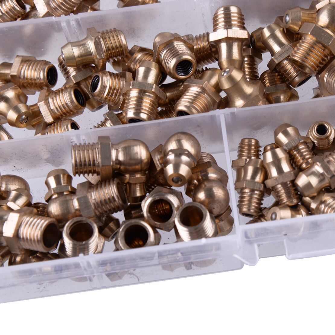 Kit 45 Raccorderia Ingrassatori In Ottone M6 M8 M10 – Assortimento Per Pistole Ad Aria Calda E Macchinari