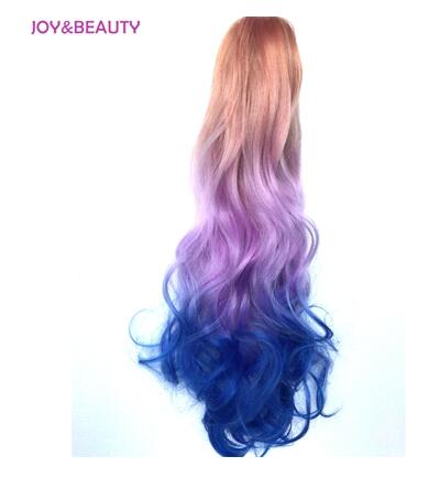 JOY & BEAUTY-coleta de fibra sintética de alta temperatura, coleta ondulada larga, Color ombré, 22 pulgadas, pinza para extensión de cabello: T1B / 4 / 27