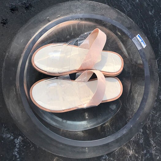 Zapatos de playa de plástico de vacaciones sandalias de las mujeres planas casual slip on pvc transparente punta abierta slingback claro cómoda: 38