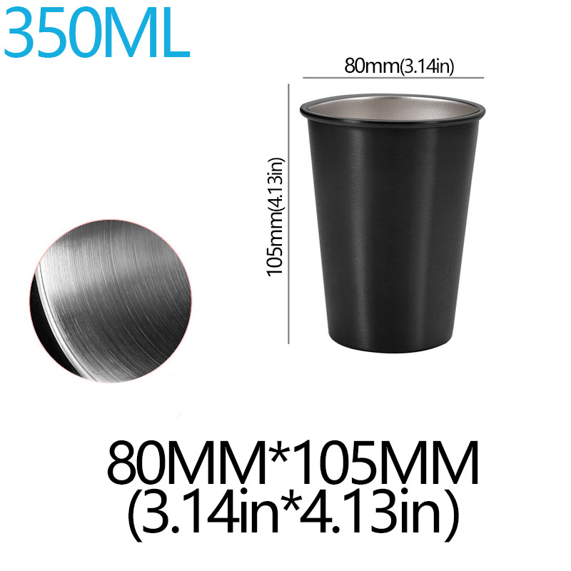 350/500ml Stainless Steel Cups Household Office Bar Kitchen Drinks Coffee Tumbler Tea Drinking Beer Mug Metal Travel Drink Cup: Orange