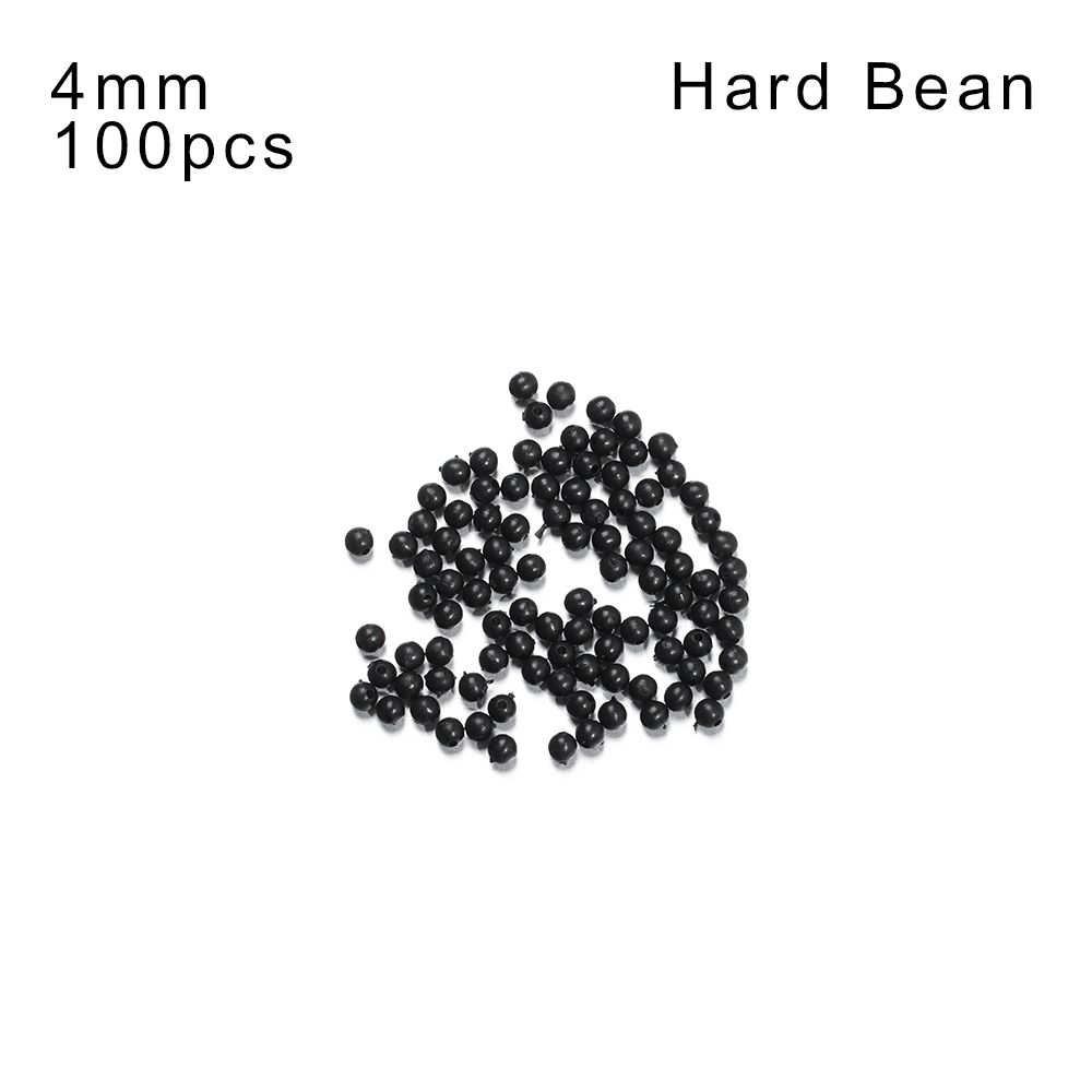 100PCS 3mm-12mm Plastic Black Round Fishing Floats Beads Spacer Stopper Soft Hard Beans Fishing Lures Bait Hook Rig Accessories: Yellow