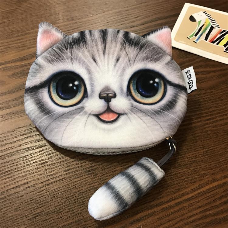 Meow star stof pung kvinder mønt pung dame punge og punge magisk pung mønt taske plys kat mønt pung: B