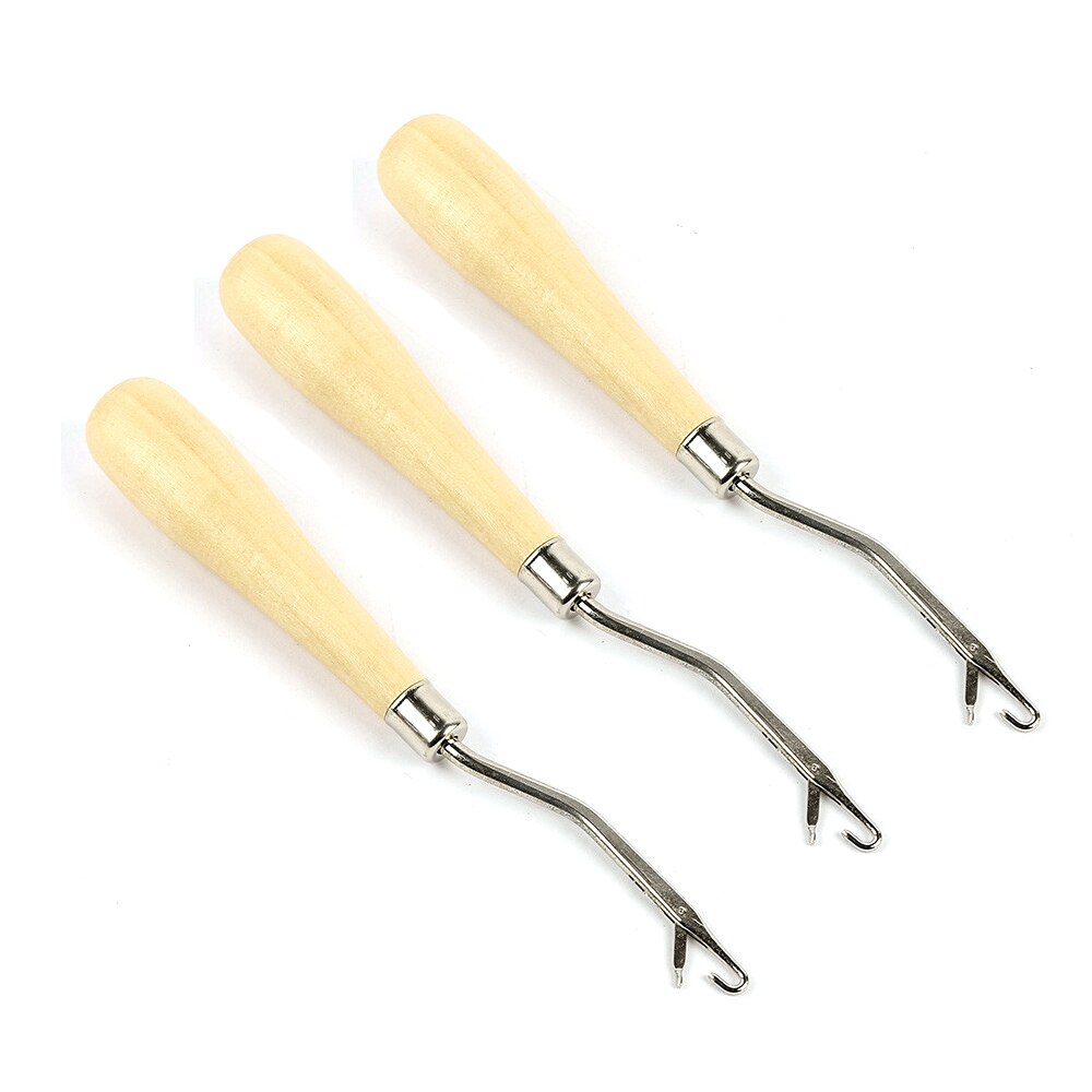 Aguja de ganchillo para rastas, ganchos de ganchillo para tejer, cabezal de extensión de cabello con aguja, mango de madera, peluca, juego de lengua, herramienta especial