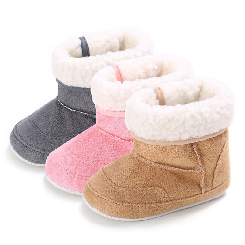 Daim bébé bottes épais antidérapant -né bébé fille garçon bottes de neige semelle souple infantile enfant en bas âge chaussures d'hiver pour les enfants