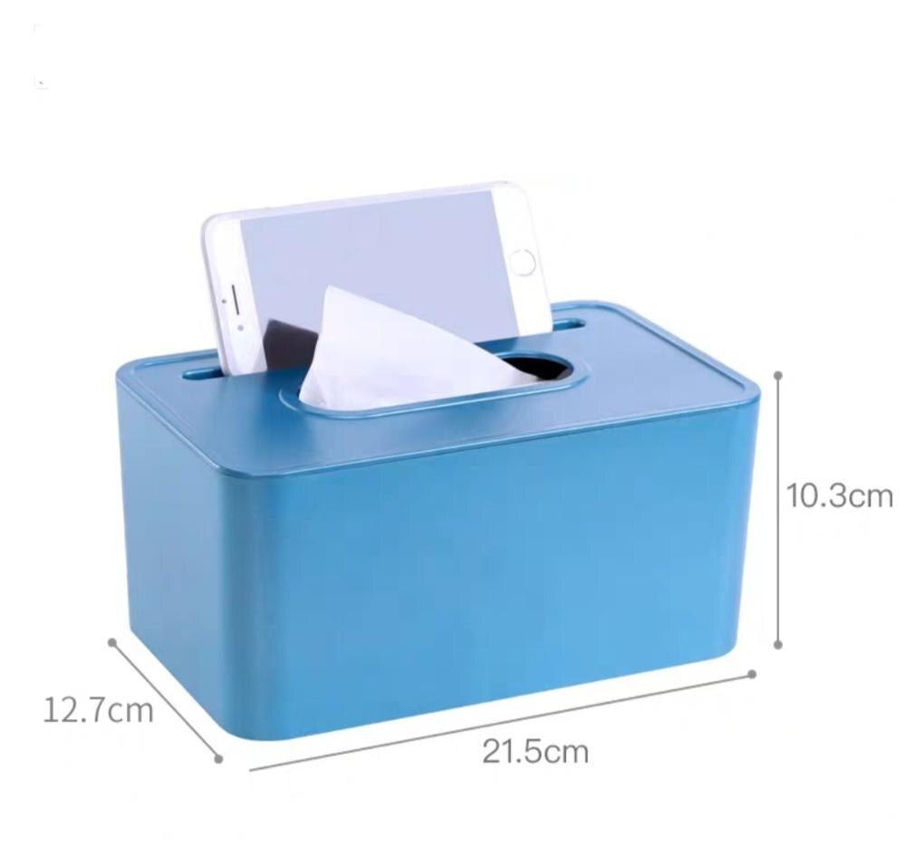 Elegante elegante suporte de papel casa hotel caixa de tecido plástico recipiente toalha guardanapo suporte de tecido caixa de armazenamento acessórios: large blue