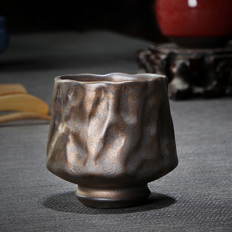 JIA-GUI LUO taza de té japonesa de cerámica taza de café juego de tazas de té de viaje horno de té transformada taza Maestro de cerámica dorada I065
