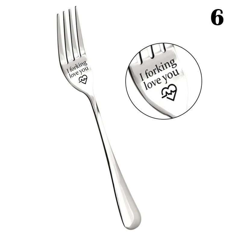 Engraved Fork Best for Husband Wife and Family Letter Engraved Fork with Box Hogard: 6