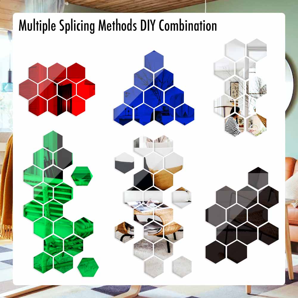 MCDFL-pegatinas de pared de espejo acrílico hexagonal, azulejos decorativos, autoadhesivos, estéticos, decoración coreana para el hogar, Panel de maquillaje de ducha
