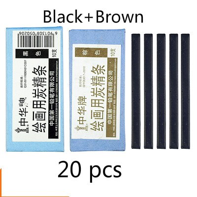 Brown Charcoal Pencil Black Willow Charcoal Stick Water Soluble Sketch Charcoal Strips Drawing Pencil Sketch Painting Supplies: Black Brown