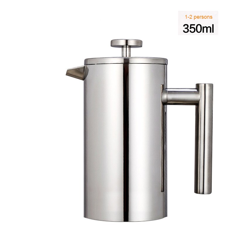 Stainless Steel French Press Coffee Maker Double Walled Coffee Percolator Pot Large Capacity Manual Espresso Coffee Machine: 350ml