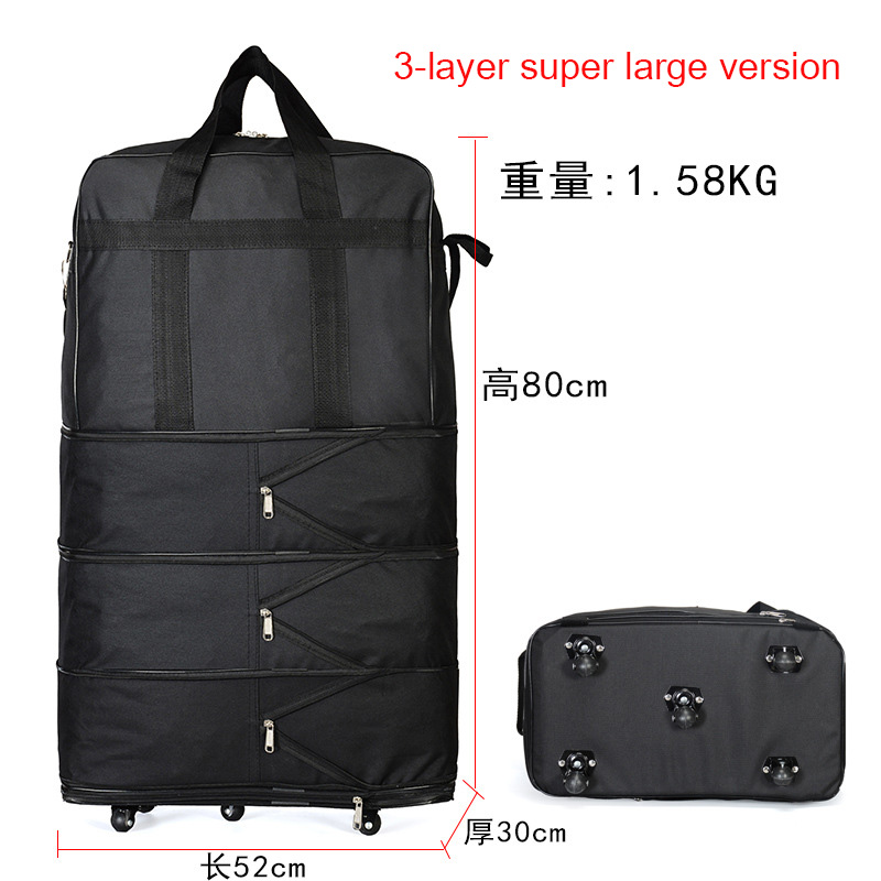Duffel Portable Travel Bag Oxford Spinning Rotating Folding Luggage Bag 158 Air Transport Bag Large Capacity Caster Travel Bags