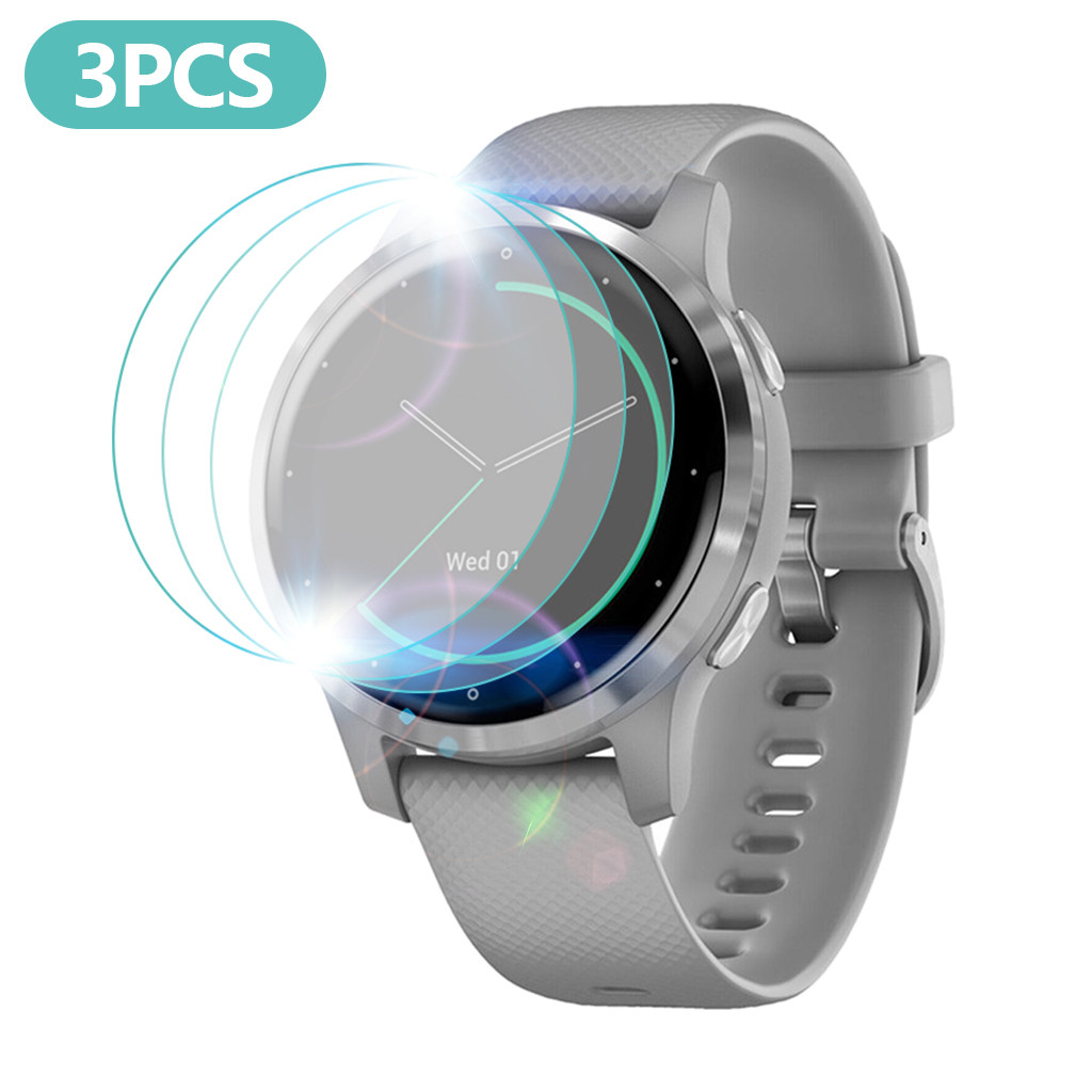 3PCS Full Cover Film Tempered Glass Screen Protector for Garmin Vivoactive 4 Smart Watch Clear Cover Screen Protective 19Nov08
