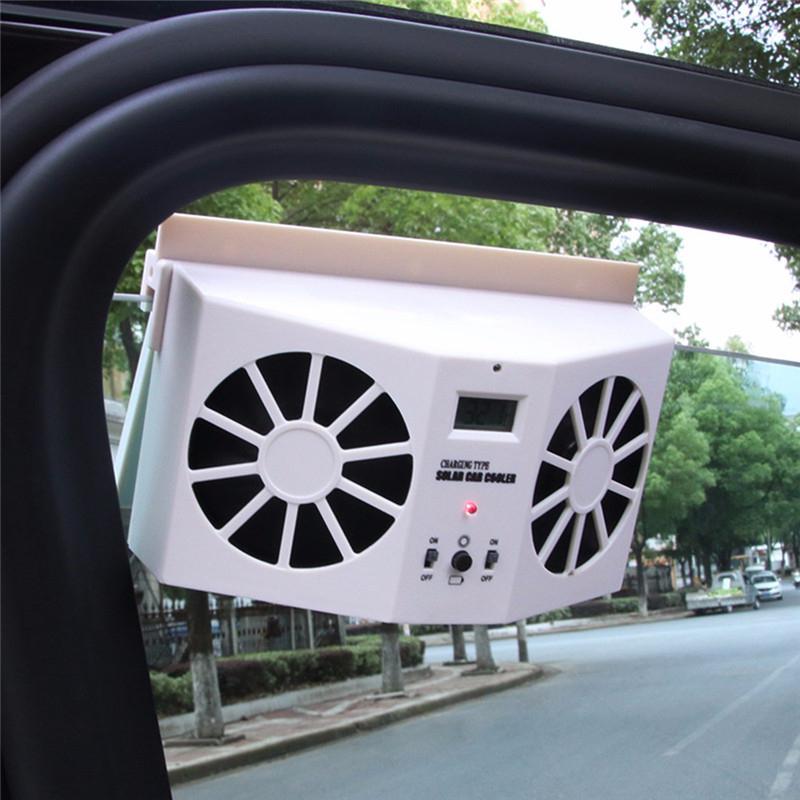Zonne-energie Auto Venster Uitlaat Cooling Dual Fans Air Vent Ventilator Koelventilator Ventilator Accessoire