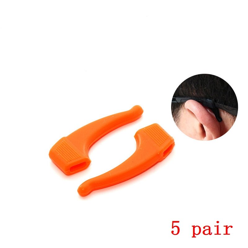 ZRHUA 5 Pair Eyeglass Anti-slip Earmuffs Silicone Holder Spectacle Glasses Eyewear Accessories Glasses Anti-slip Ear Hooks: orange