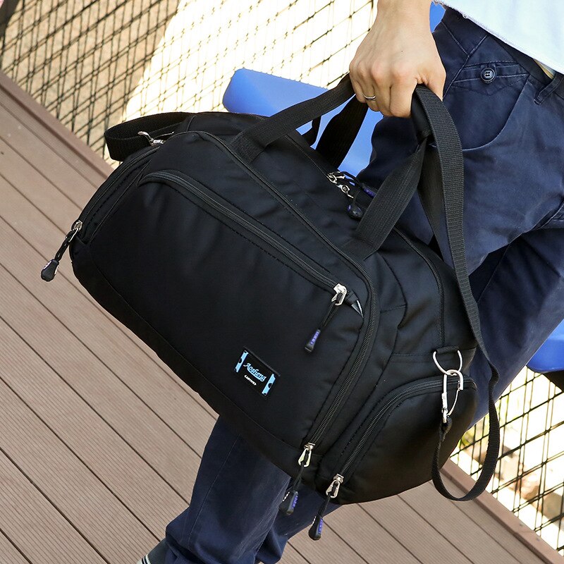 Große sport-umhängetasche, kurze reisetasche mit mehreren fächern, gepäcktasche mit gurt, reisetasche für damen, reisetasche
