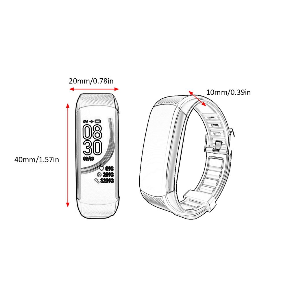 C6T Body Temperature Bracelet Watch Information Push Sleep Exercise Step Waterproof Sports Smart Bracelet Thermometer Bracelet