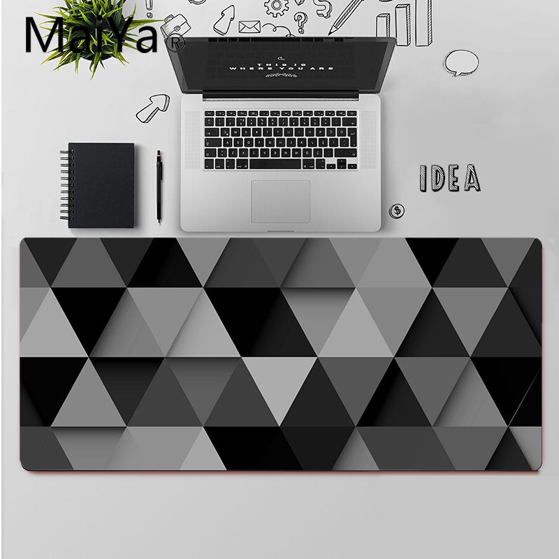 Maiya Top Triangle Pattern Rubber Mouse Durable Desktop Mousepad Large Mouse Pad Keyboards Mat: A5 / 30x80 cm