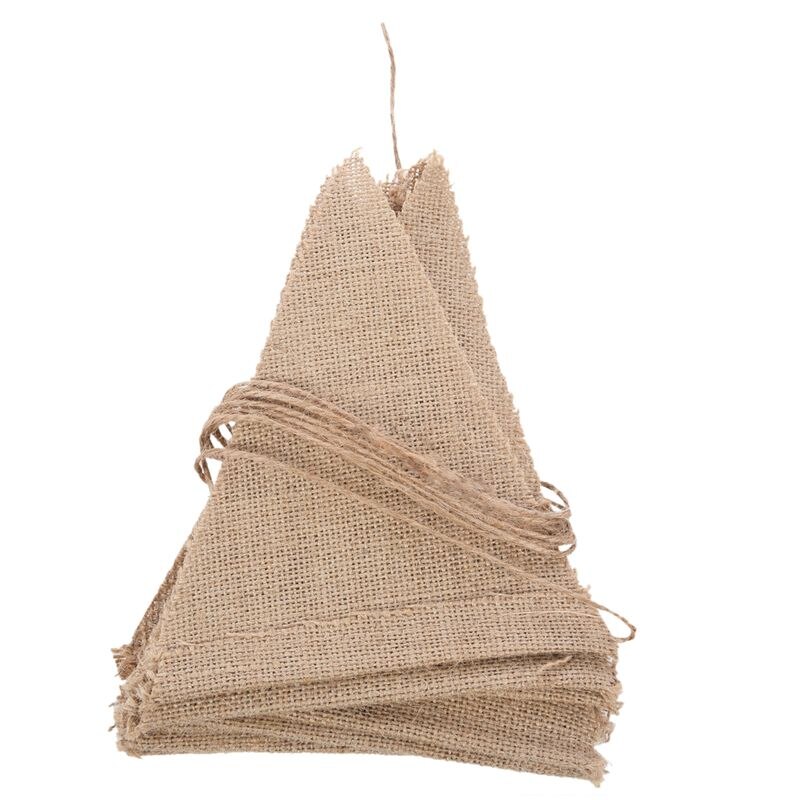 JEYL 3.7M Rustic Jute Hessian Burlap Lace Bunting Shabby Chic Wedding Banner: Default Title