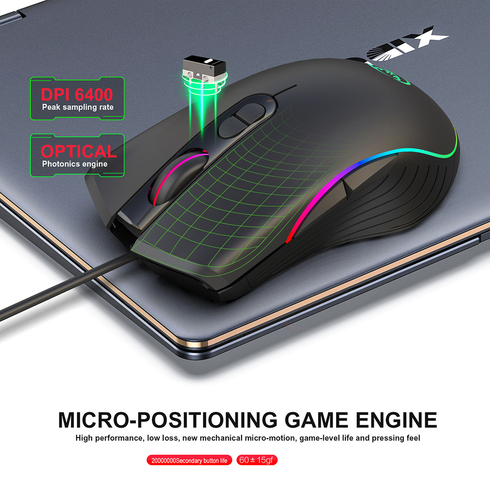 High-End Gaming Muis Bedrade Muis Ergonomische 7 Knoppen Programmeerbare Rgb Verlicht Gamer Mause Voor Laptop Computer Gamer