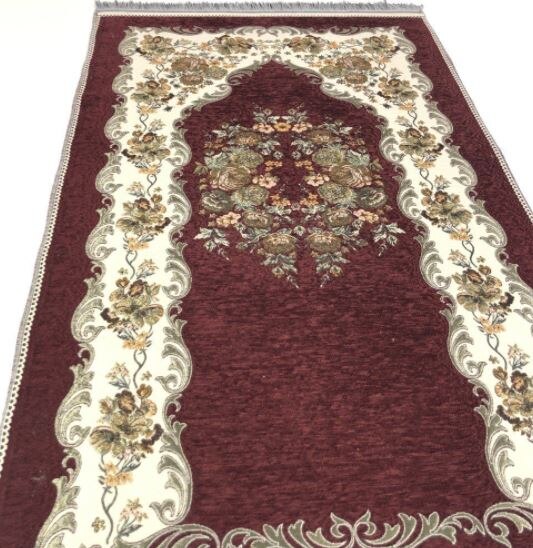 Chenille Parel Gebedskleed (Maroon) Moslim Islamitische سجاد صلاة مسلم هدية إسلامية Sijad Salat Moslim Hadiat 'Iislamia