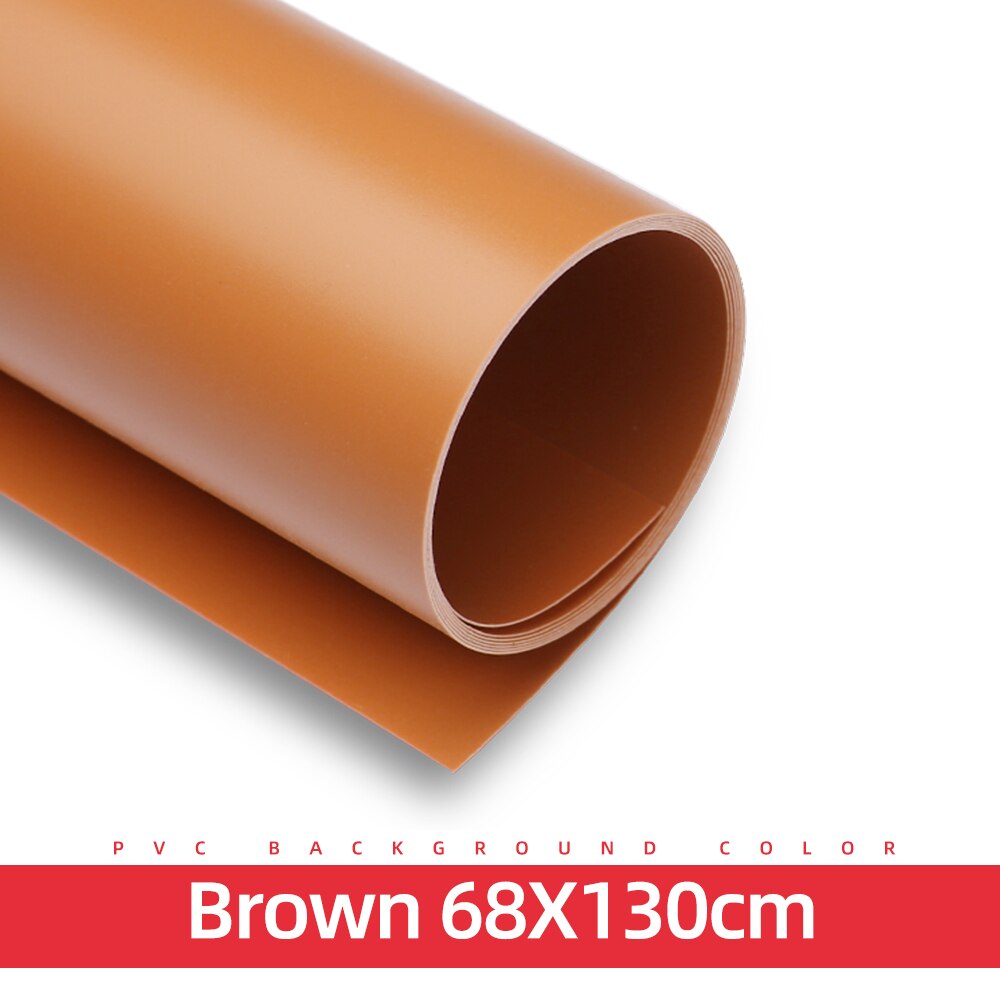 Valkoinen musta harmaa vihreä 68 x 130cm 27*51 tuuman valokuvaus taustapaperi matta pvc vinyyli saumaton tausta saumaton vedenpitävä: 68 x 130cm ruskeaa