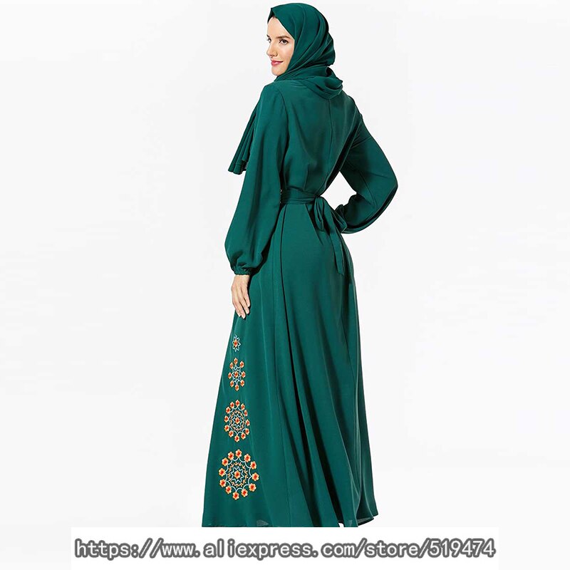 Floral Abaya Kaftan Dubai turco Hijab musulmán vestido vestidos caftán ropa islámica para mujer Robe islámico Omani Elbise Kleding