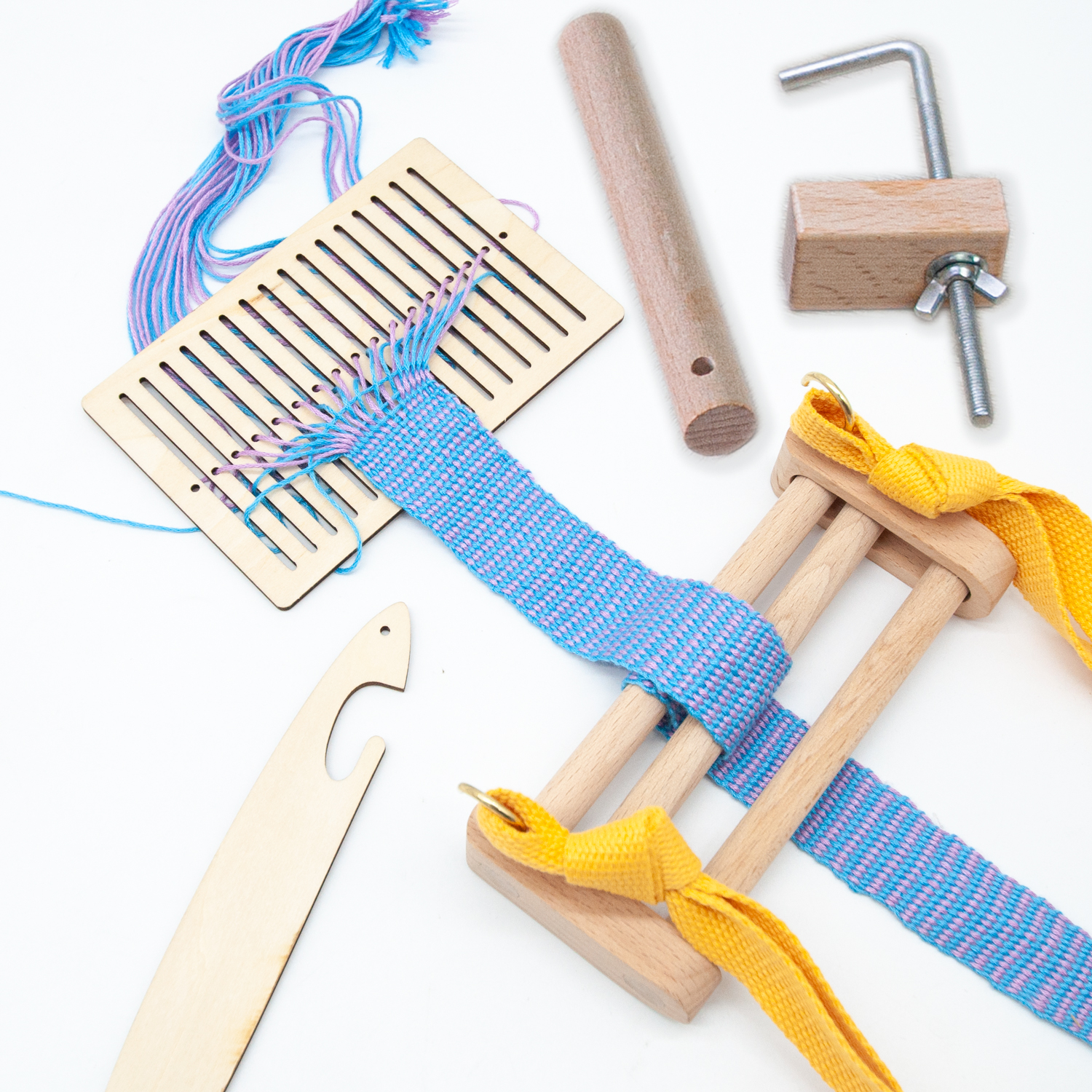 1 zestaw krosna tkackiego uchwyt robić taśmój tkane maszynowo materiały tkackie DIY narzędzia rzemieślnicze, zestaw kołków robić wypaczania klonu narzędzia robić szycia