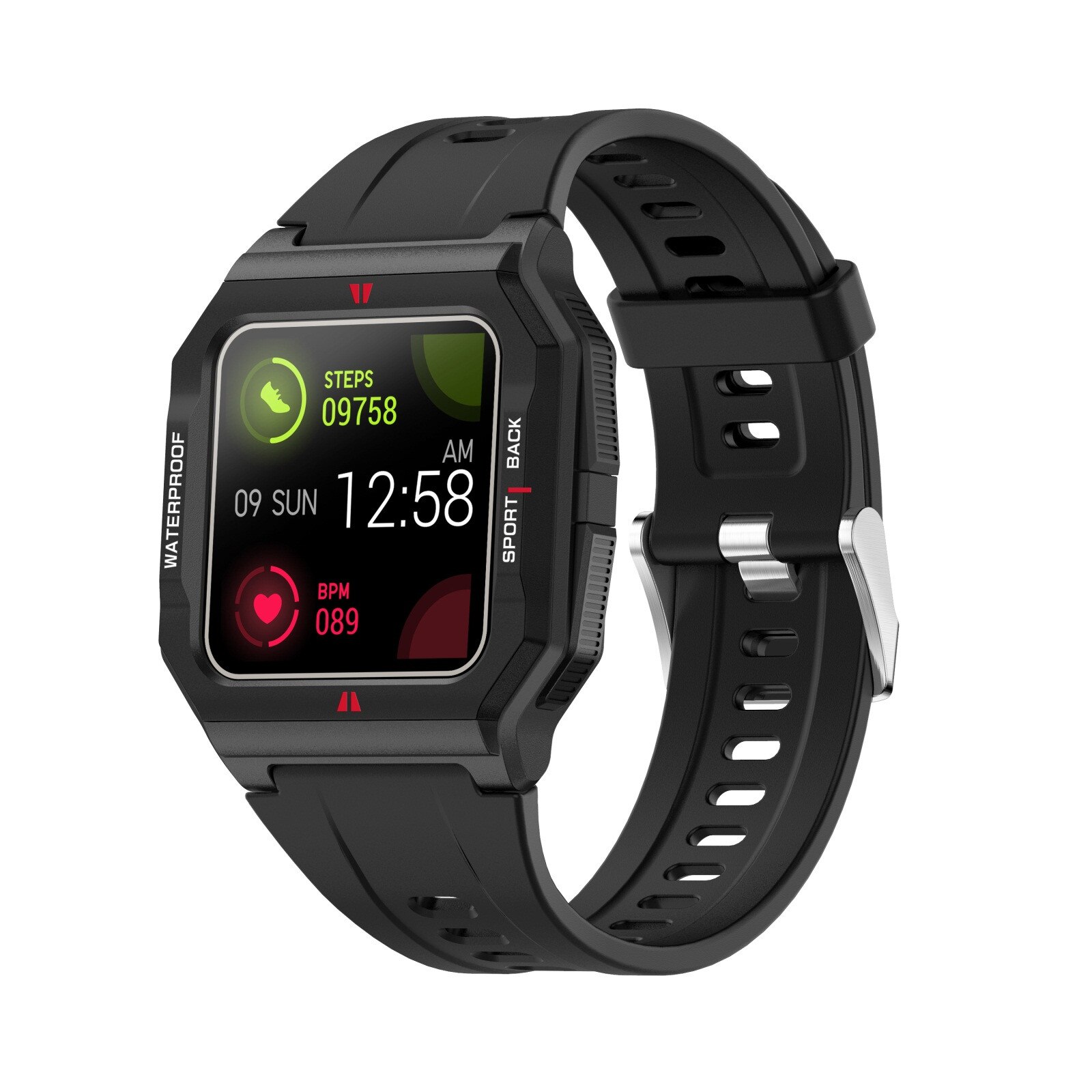 P10 Clever Uhr Männer Voller Tou-ch Herz-Bewertung Monitor Ip67 Wasserdichte Fitness Trac-ker Neo Smartwatch für Xiaomi Ios Telefon: Schwarz