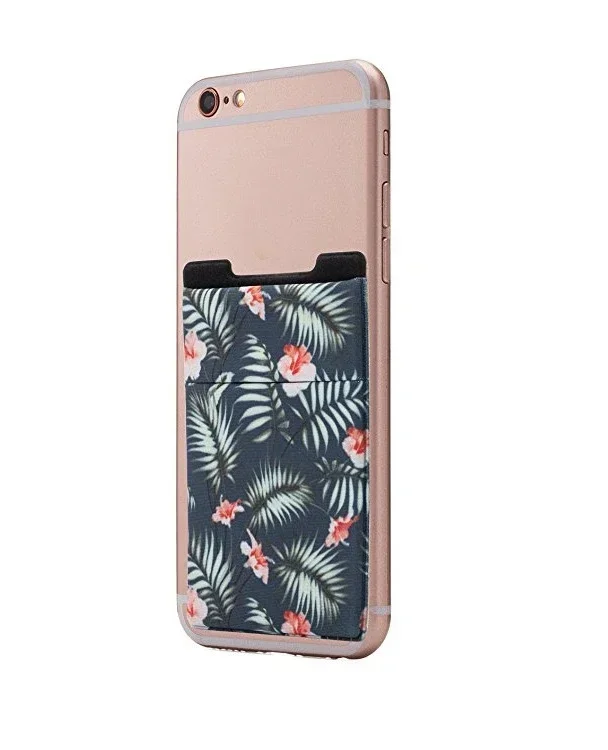 Custodia a portafoglio per telefono con buste per carte adesive autoadesive, porta carte di credito e tasca per cellulare in silicone per uomini e donne: Blu