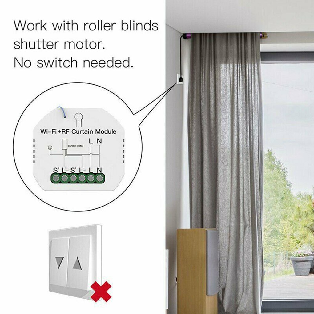 Tuya Wifi Rf Roller Blind Sluiter Gordijn Switch Module Met Afstandsbediening Voor Elektrische Motor Zonnebrandcrème Werkt Met Google Home Alexa