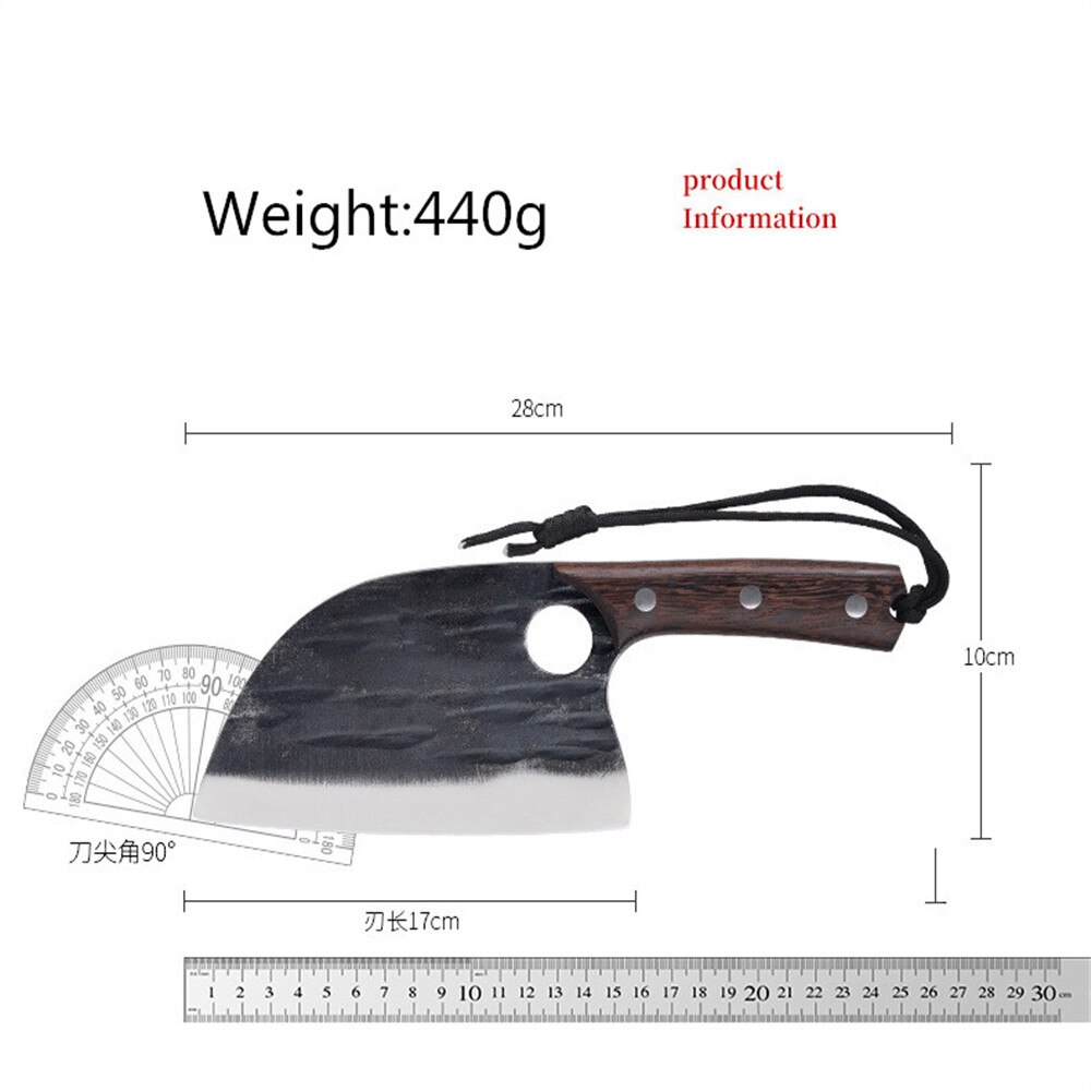 Full Tang Chef Knife Handmade Forged High-carbon Clad 7cr17 Steel Kitchen Knives Cleaver Filleting Slicing Broad Butcher knife