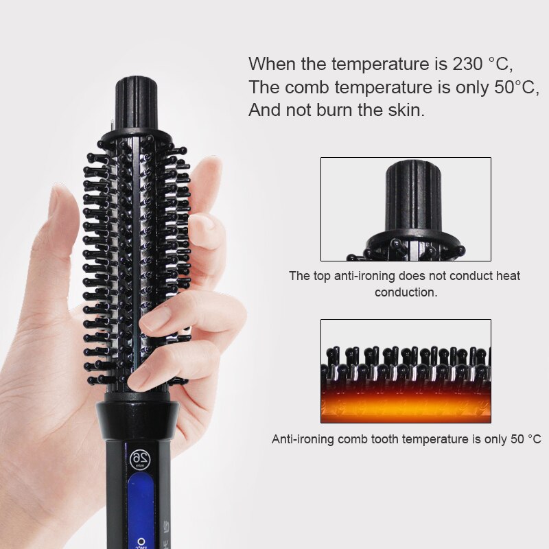 2 In 1 Pro Ceramic Hair Curler Electric Comb Hair Brush Hair Curlers Roller Styling Tools Hair Curling Iron Multifunction