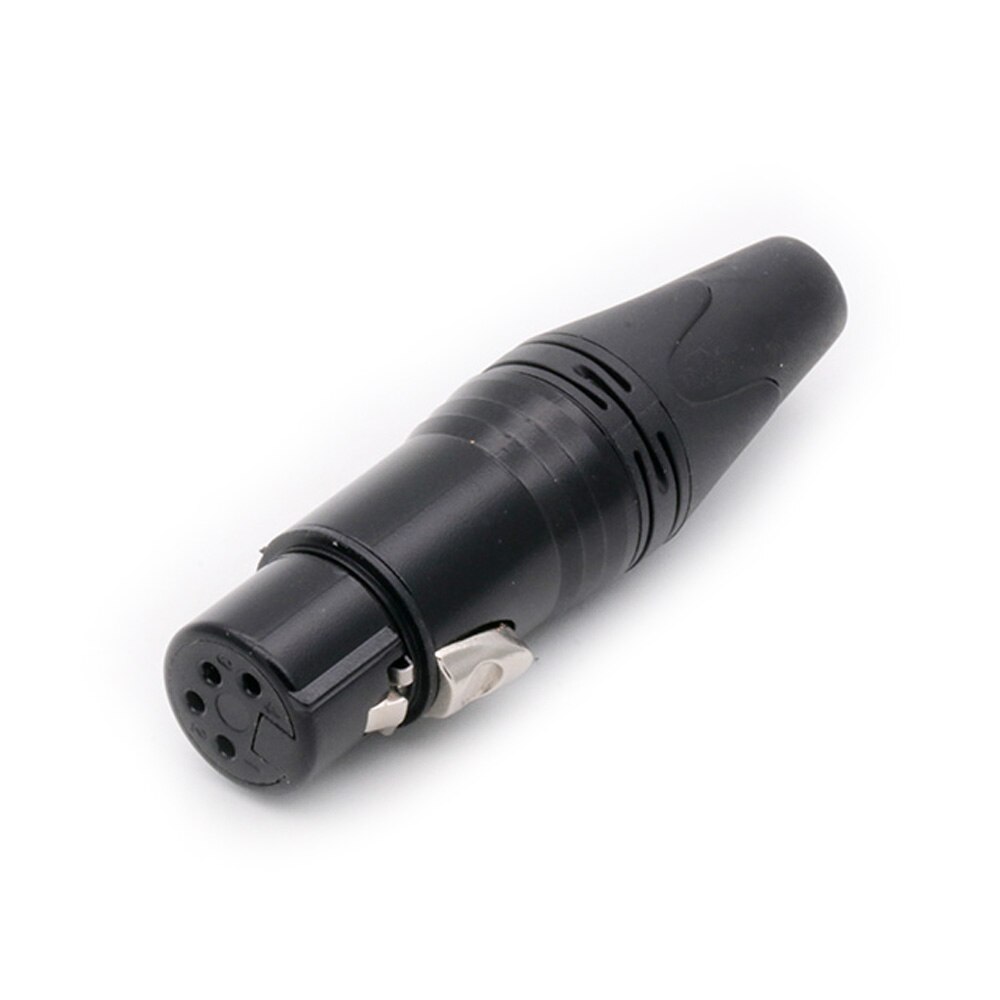 Connecteur de câble de micro XLR mâle à 4 broches, nickelé, 4 pôles, noir, , 10 pièces/lot