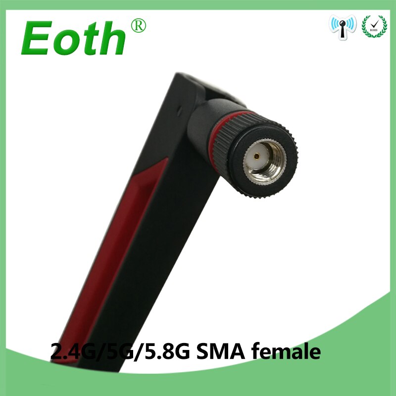 2,4 GHz, 5GHz, Antena de 5,8 Ghz real 8dBi RP-SMA conector doble banda 2,4g 5g 5,8g wifi Antena SMA hembra router inalámbrico