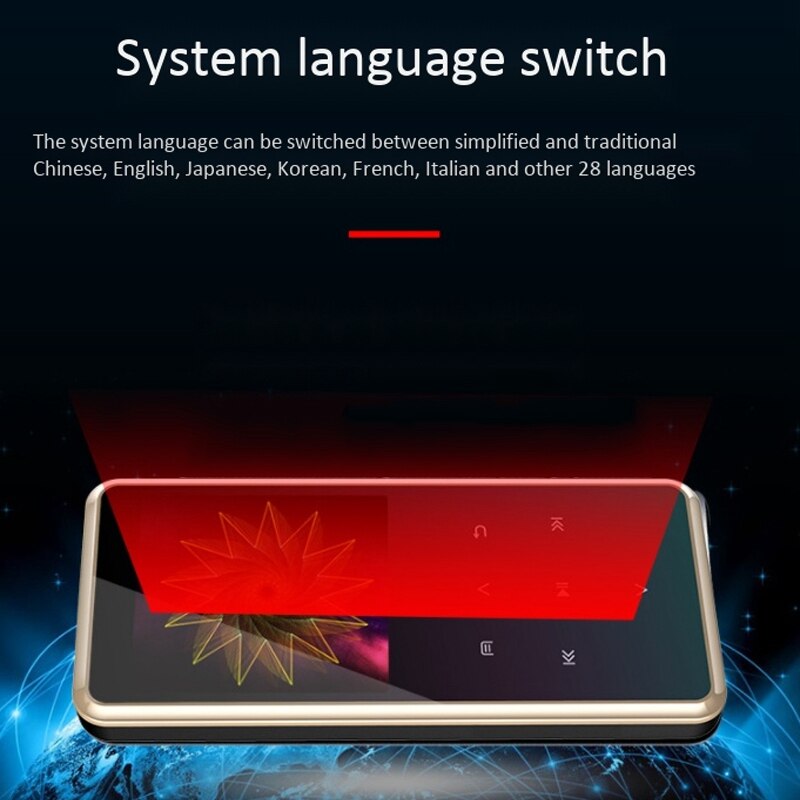 MP3 Player, 8GB Bluetooth 4.0 MP4 Music Player with Earphones, 1.5-Inch TFT Screen, FM Radio, HiFi Smart Voice Recording